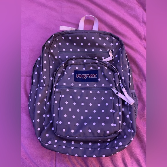 Jansport Bags Jansport Womens Backpack Grey W White Polkadots Size